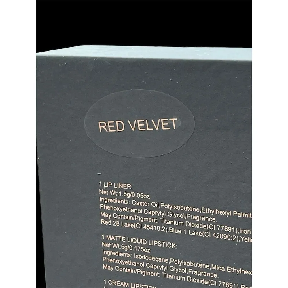 KAB Cosmetics Red Velvet Lip Makeup Set - Lip Liner, Lipstick, Gloss, Sh…